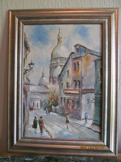 PAUL POTGIETER !! Vintage Framed Oil on Board - City Perspective Art by Known SA Artist