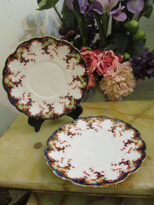 COLLINGWOOD !! Rare Antique Lot/Set of 2 Collingwood Bros Porcelain Orient Pattern Decorative Plates