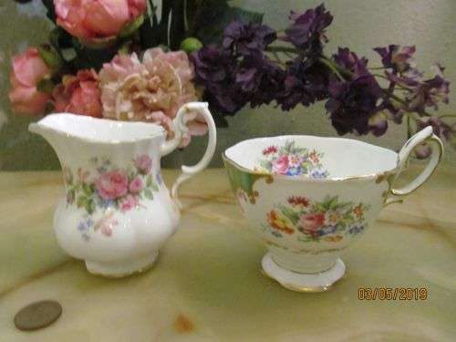 ROYAL ALBERT !! Vintage Lot of 1950's Royal Albert Creamer and 1930's Teacup