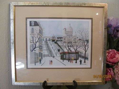 JEAN CHA !! Rare Vintage Framed Fine Art Print - Landscape - Print Signed Jean Cha