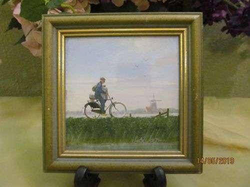 SIETSE WIERSMA !! Vintage Framed Small Fine Oil Painting on Board - Landscape Art - Signed