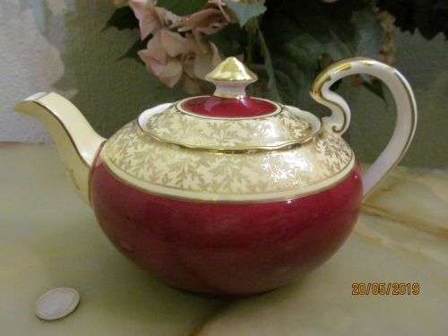 AYNSLEY ROUGE ROYALE !! Vintage 1934 - 1939 Aynsley Bone China Teapot - C163