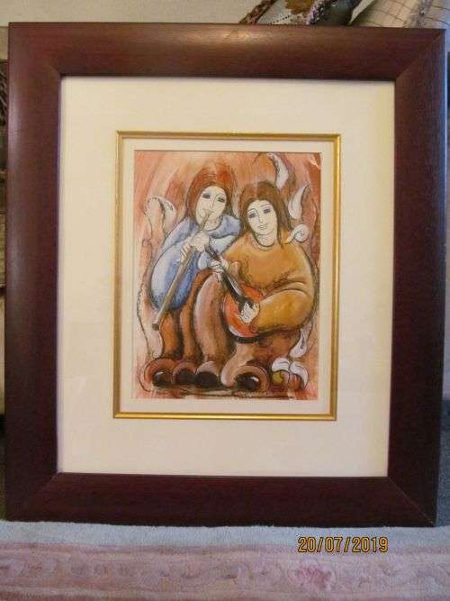REMITO !! Framed Contemporary Oil on Artistic Cardboard - Abstract Life Art - Renet Botha