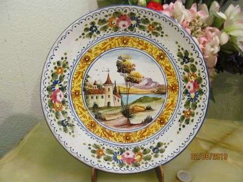 FIMA DERUTA !! Vintage Collectable Italian Fima Deruta Majolica Hand Crafted &Decorated Wall Plate