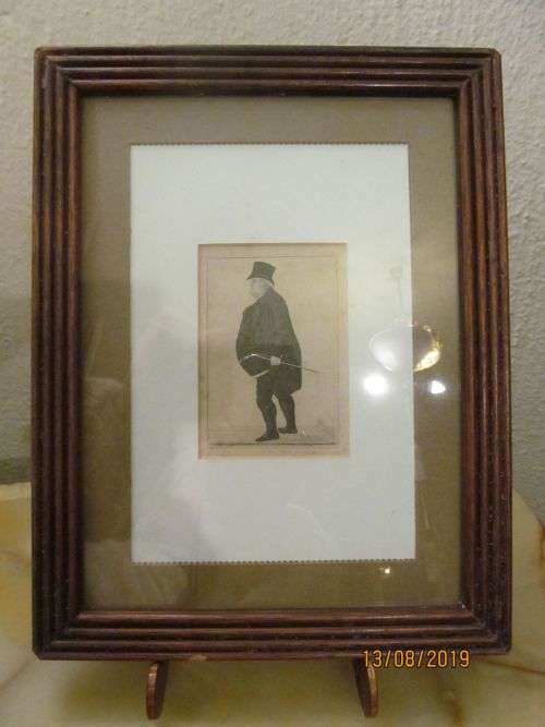 JOHN KAY 8 !! Framed Antique Etching - Caricature 19th Century Charles Hay, Esq, Advocate