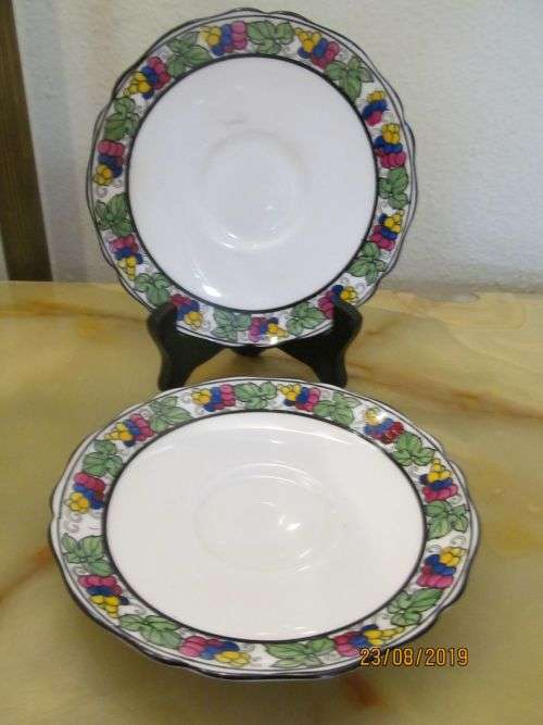 ROYAL DOULTON !! Rare Vintage 1923-1927 Lot/Set of 2 Royal Doulton Fine Porcelain Saucer - H2139