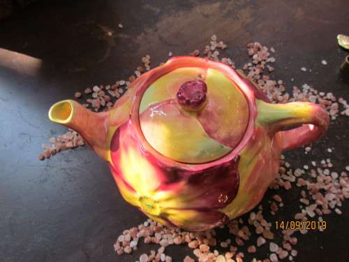 ROYAL VENTON !! Vintage 1931 Floretta Ware Designer Teapot Handpainted by Van Phillips (signed)