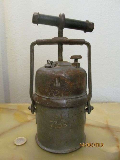 ACETYLENE !! Rare Antique (Early 1900's) Carbide / Acetylene Mining Lamp - Metal Carbide Lamp