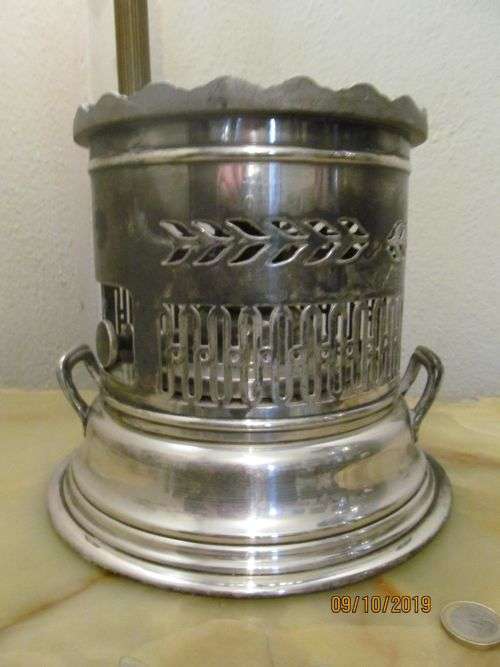 ELKINGTON !! Rare Vintage 1947 Elkington & Co Silver Plated 3-Piece Flambe Spirit Stove/Burner