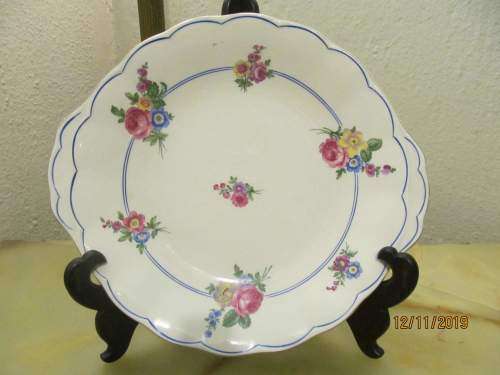 GRINDLEY !! Vintage 1936-1954 Grindley Creampetal Porcelain Cake/Pastry Plate - Devonshire Rose