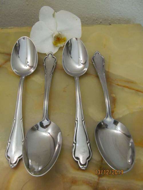 EICKENBERG !! Rare Antique Lot/Part Set of 4 Large Karl Eickenberg Solingen Dinner Spoons