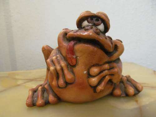MR TOAD !! Vintage Collectable Humorous Resin Toad Figurine - Signed