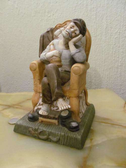 PUCCI BISQUE !! Vintage Collectable Bisque Porcelain Figurine after Capodimonte Pucci -Italian Drunk