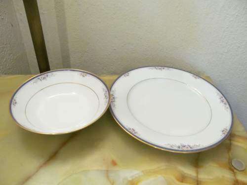 LEGENDARY 5 !! Vintage 1980's Lot/Set of Noritake Legendary Fine Porcelain Dinner Plate & Soup Bowl