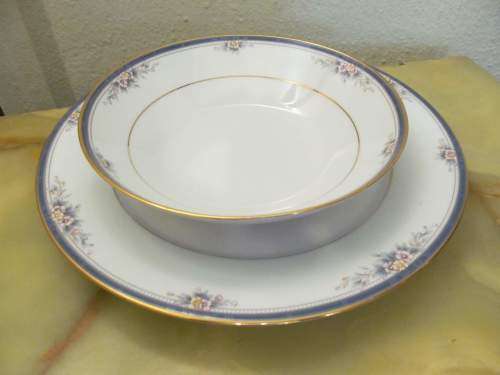 LEGENDARY 6 !! Vintage 1980's Lot/Set of Noritake Legendary Fine Porcelain Dinner Plate & Soup Bowl