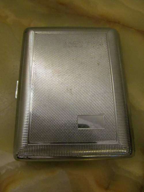 ZENETTE !! Vintage Silver Plated Machine Patterned Zenette (C.H Collins) Cigarette Case