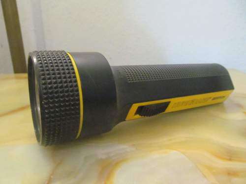 HURRICANE !! Contemporary Black & Yellow Cased Hurricane Krypton Hand Torch / Flashlight
