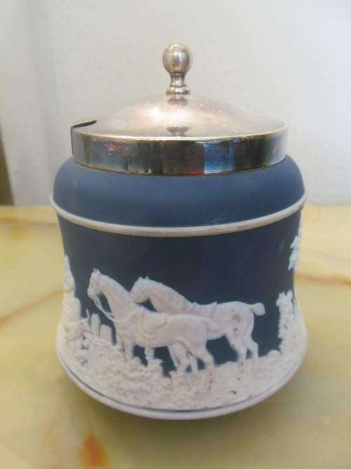 ADAMS TUNSTALL !! Rare Antique 1900 Jasperware Adams, Tunstall Sugar Bowl & Lid