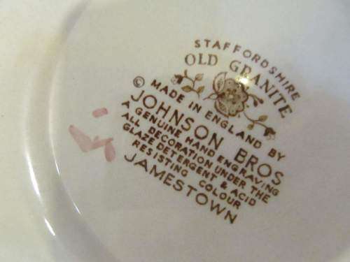 JAMESTOWN 6 !! Vintage 1974-1980 Lot/Set of Johnson Bros Dinner Plate & Salad Plate - Pristine