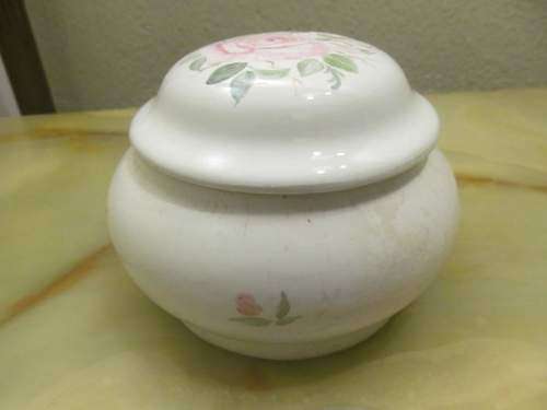 FAIART !! Vintage Portuguese Faiart Porcelain Ginger Jar with Lid - Rose Decor