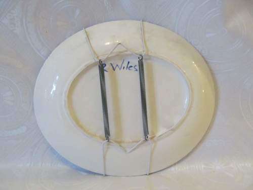 BELLADONNA LILY !! Vintage Underglaze Hand Painted Studio Art Ceramic Oval Platter - Signed