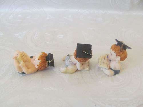 THE SCHOLARS !! Contemporary Collectable Lot of 3 Different Reading Baby Scholar Figurines