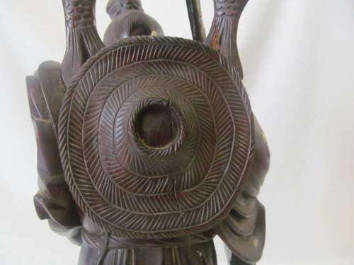 HAND CARVED !! Large Rare Antique Finely Carved (Cherry or Hard) Polished Japanese Figurine