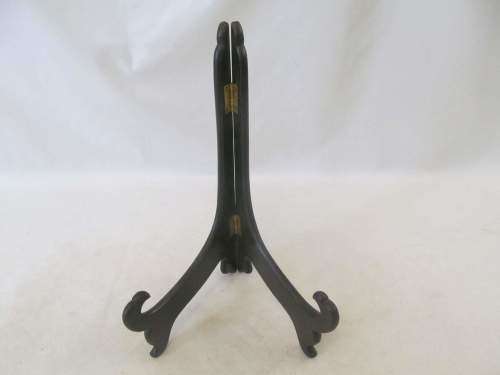 CHARGER STAND !! Large Vintage Fold-up Dark Wood Picture/Charger Stand
