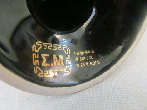 24kt DECOR !! Vintage Hand Made in Greece Fine Porcelain Serviette Stand - 24kt Gold