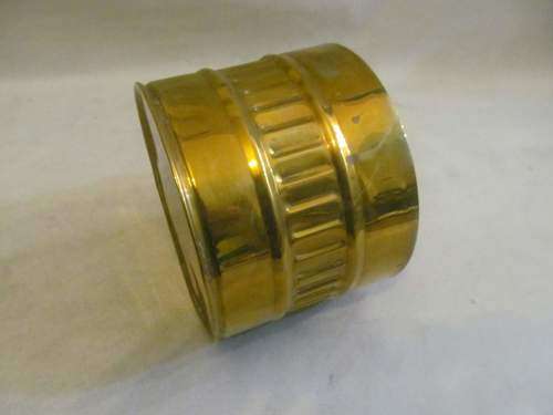 PLANTER !! Vintage Decorative Solid Brass Planter with Repousse Linear Band
