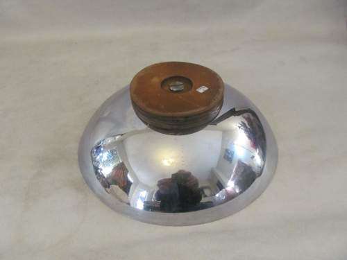DISPLAY !! Vintage Silver Plate on Brass Display Bowl with Wood Base