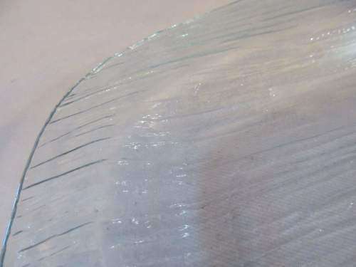 TEXTURED !! Vintage Textured & Ribbed Clear Glass Serving / Display Platter