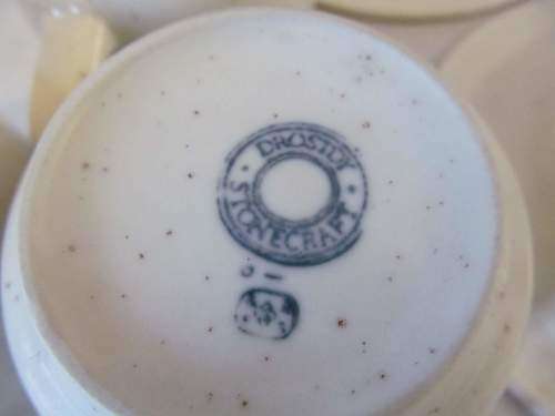 DROSTDY !! Vintage Lot/Part Set of 3 Drostdy Stonecraft Tea Duos & Matching Sugar Bowl