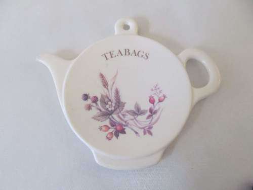 MIXED !! Vintage Lot of Teabag Holder & Matching Spoon Holder, 4 Glass Coasters + Figurines