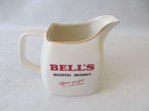 WADE !! Vintage Wade PDM Porcelain Bell's Scotch Whisky Water Jug with Gold Trim