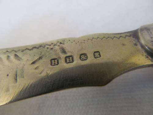 SHEFFIELD !! Antique 1900 Henry Hobson & Son Sterling Silver Fish Knife - Kings Pattern