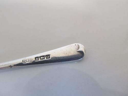 BIRMINGHAM !! Antique 1913 Synyer & Beddoes .925 Sterling Silver Mustard Spoon