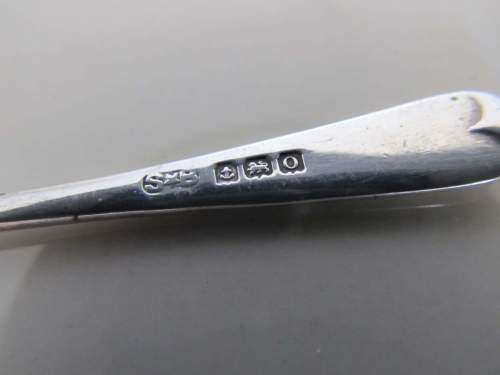 BIRMINGHAM !! Antique 1913 Synyer & Beddoes .925 Sterling Silver Mustard Spoon