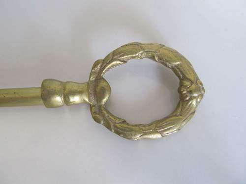 TRIDENT + !! Vintage Solid Brass Fireplace (Toasting) Trident Fork & 1 Stainless Fondue Fork