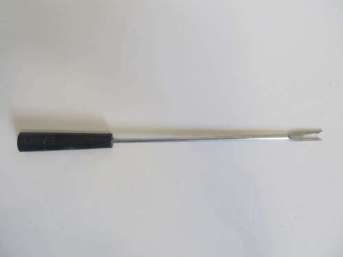TRIDENT + !! Vintage Solid Brass Fireplace (Toasting) Trident Fork & 1 Stainless Fondue Fork