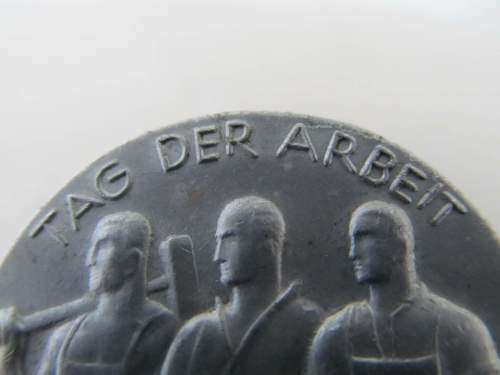 LABOR DAY !! Rare Vintage 1935 German "Tag der Arbeit" (Labor Day) Aluminum Badge