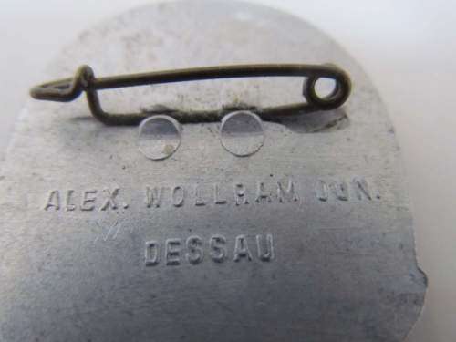 LABOR DAY !! Rare Vintage 1935 German "Tag der Arbeit" (Labor Day) Aluminum Badge