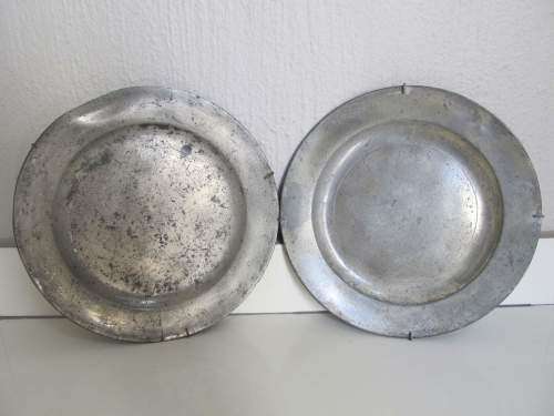 PEWTER !! Rare Antique 1839-1860 Lot of Yates & Birch Pewter Plate and 1 London Plate