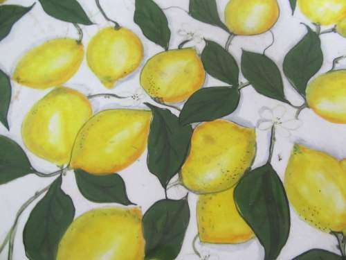 LIMONCELLO !! Large Vintage Italian Art Pottery Ceramic Hand Painted Centerpiece Display Bowl