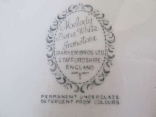 MELODY !! Rare Vintage 1960`s Melody Pattern Barker Bros Ironstone Cake Plate