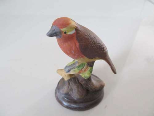 ROBIN !! Vintage Natural Color Bisque Ceramic Robin Figurine