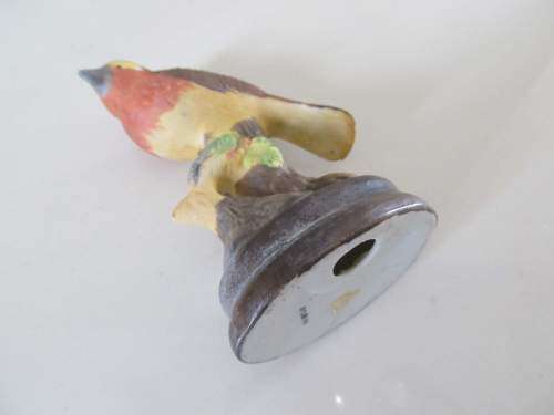 ROBIN !! Vintage Natural Color Bisque Ceramic Robin Figurine