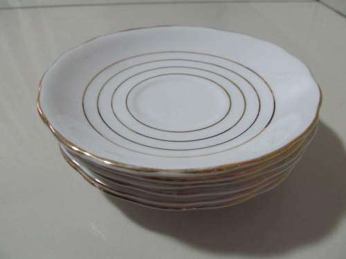 ROYAL VALE !! Vintage Lot of Six 1913-1953 Royal Vale Bone China Saucers