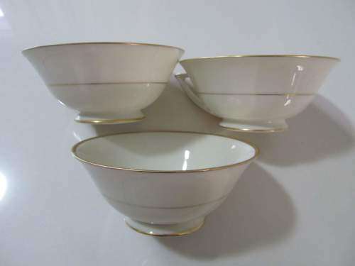 FISCHER and MIEG !! Rare Antique Lot of 3 Czechoslovakian Fine Porcelain Teacups