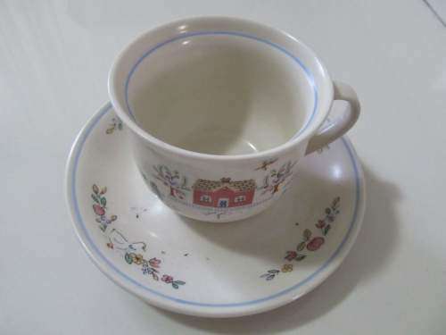 CONTINENTAL !! Vintage Lot of Two Identical Continental Stoneware Tea Duos - Folk